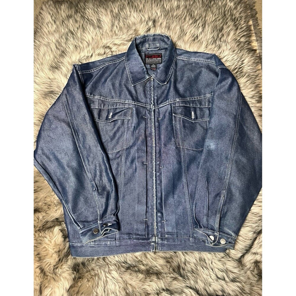 Vintage FUBU Apparel Company Full Zip Denim Trucker Jacket 2XL men’s